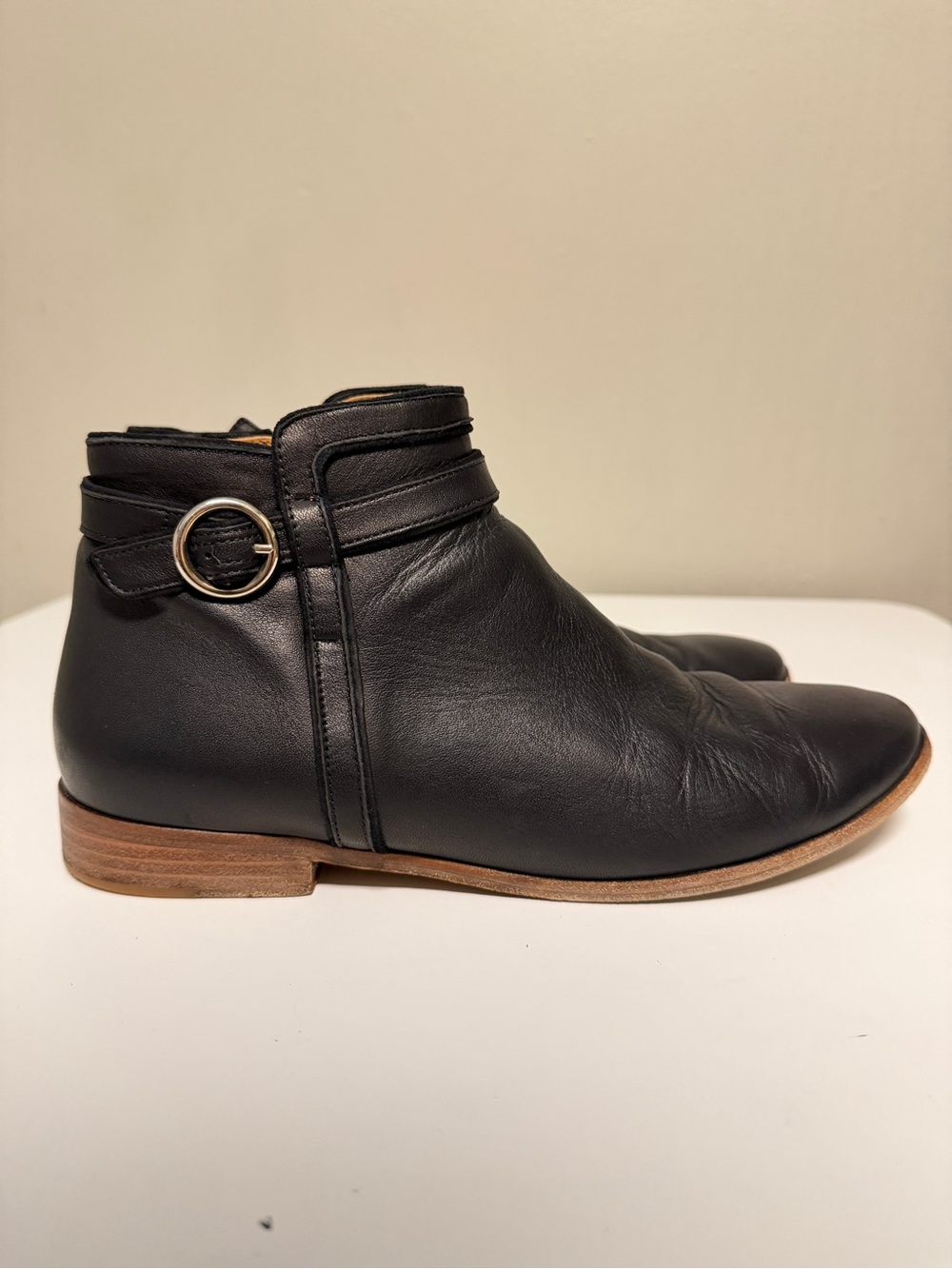 Souliers Sezane Low Johanna Boots Black Leather Women’s EU 40 US 9 UK 7 - Picture 4 of 12
